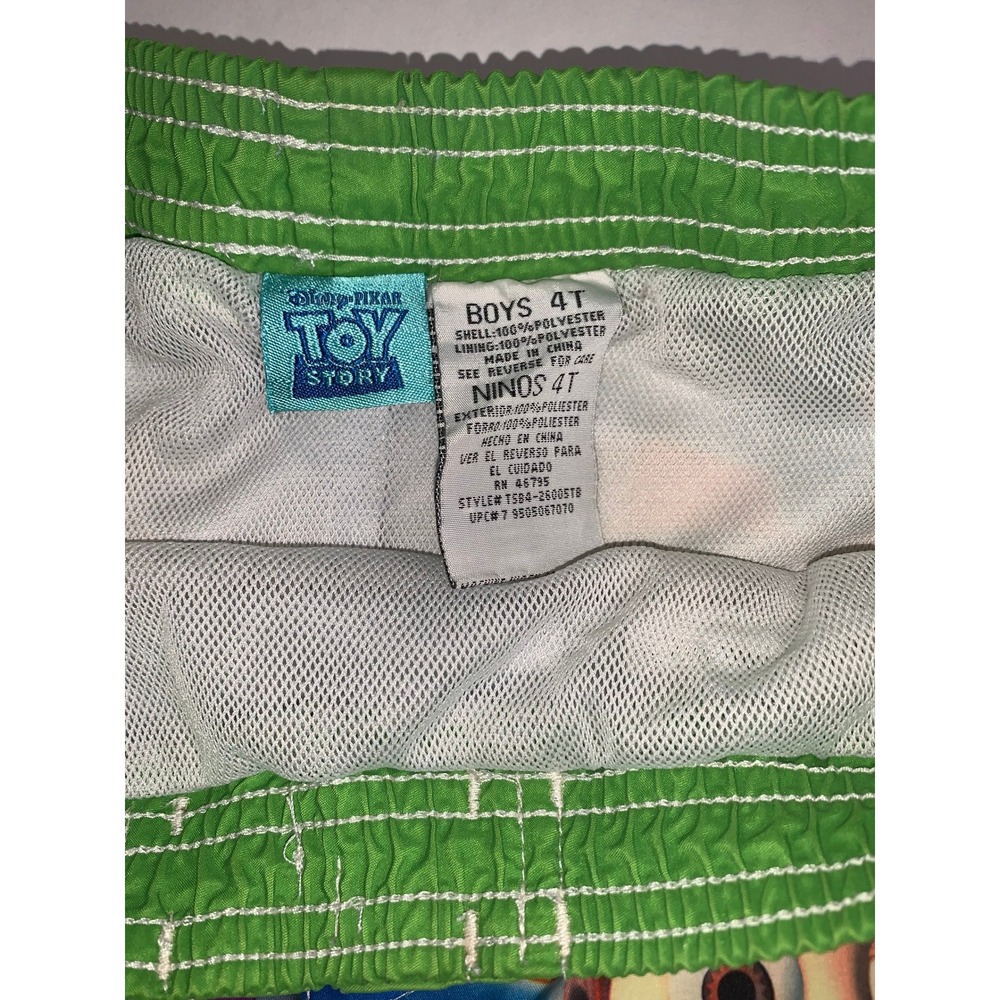 Toy Story Boys 4T Buzz Lightyear Woody Swim Trunks Blue Green‎ - Picture 6 of 9